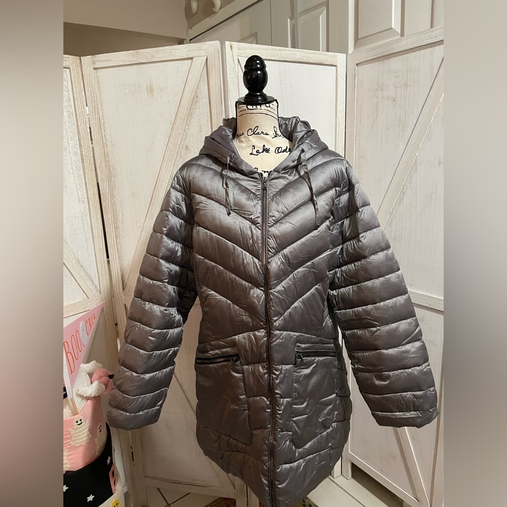 LANE BRYANT EUC GREY PUFFER COAT 18/20
